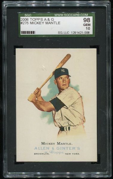 2006 Topps A & G #275 Mickey Mantle SGC 98