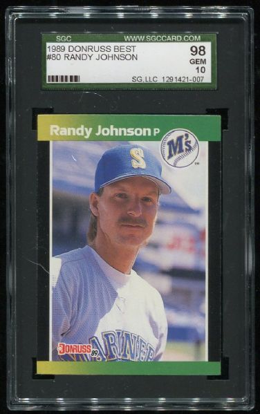 1989 Donruss Best #80 Randy Johnson Rookie SGC 98