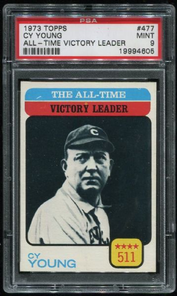 1973 Topps #477 Cy Young All Time Victory Leader PSA 9