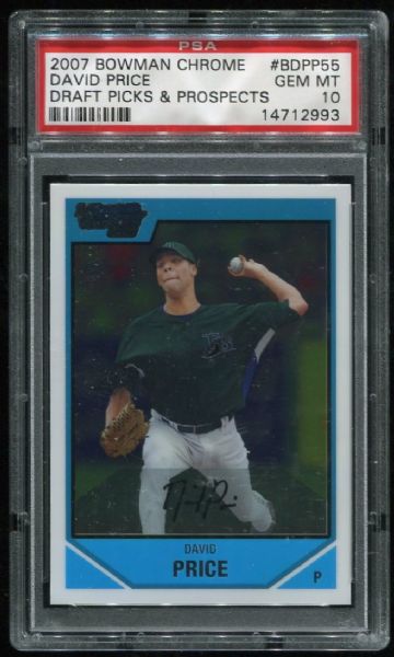 2007 Bowman Chrome #BDPP55 David Price Rookie PSA 10