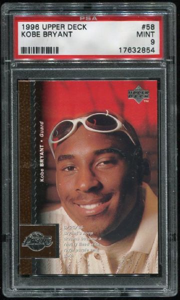 1996 Upper Deck #58 Kobe Bryant Rookie PSA 9