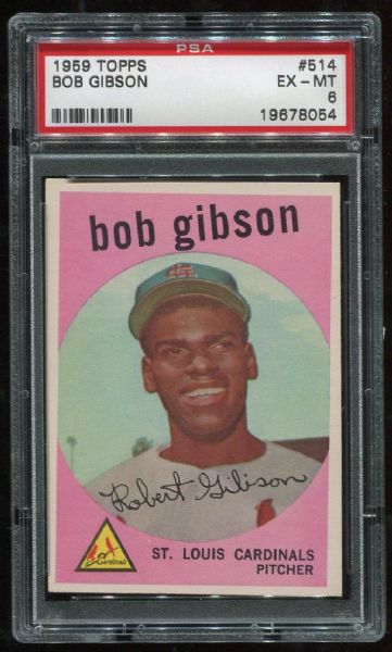 1959 Topps #514 Bob Gibson Rookie PSA 6