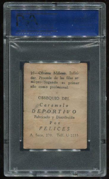 1945-46 Caramelo Deportivo #27 Orestes Minoso Rookie PSA 1