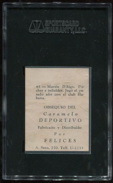 1945-46 Caramelo Deportivo #65 Martin Dihigo SGC 10