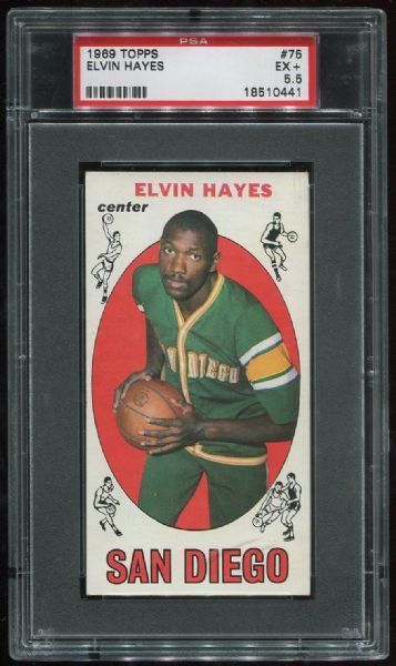 1969 Topps #75 Elvin Hayes PSA 5.5