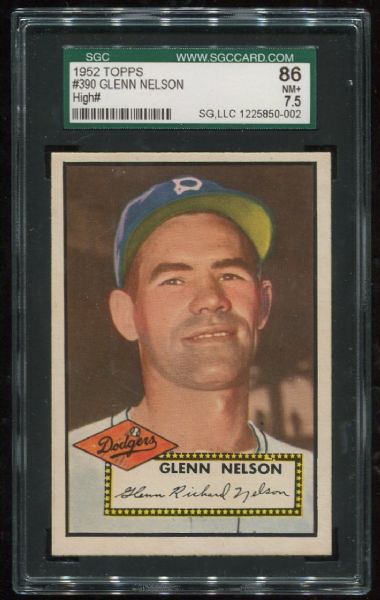 1952 Topps #390 Glenn Wilson High Number SGC 86