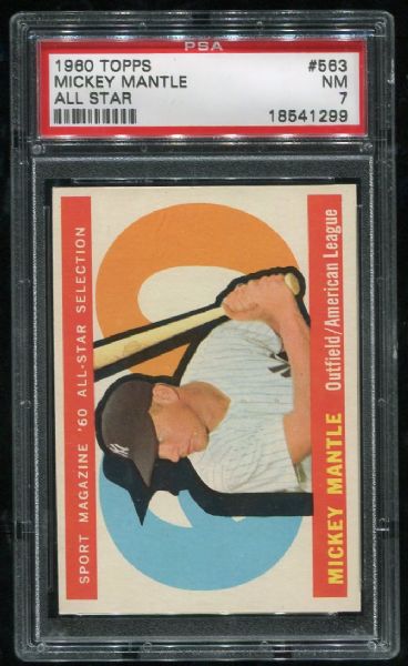 1960 Topps #563 Mickey Mantle All Star PSA 7