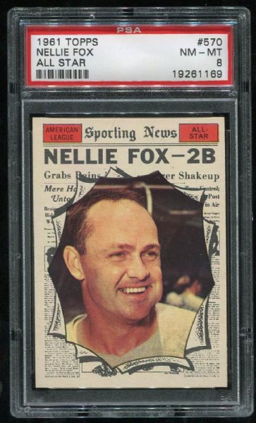 1961 Topps #570 Nellie Fox All Star PSA 8