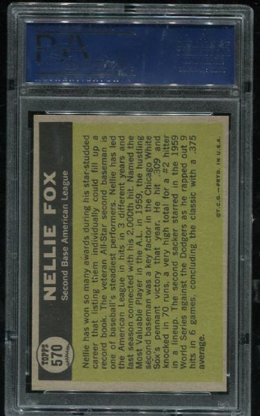 1961 Topps #570 Nellie Fox All Star PSA 8