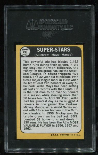 1968 Topps #490 Super Stars with Mantle SGC 92
