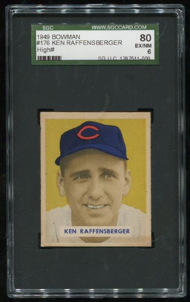 1949 Bowman #176 Ken Raffensberger SGC 80