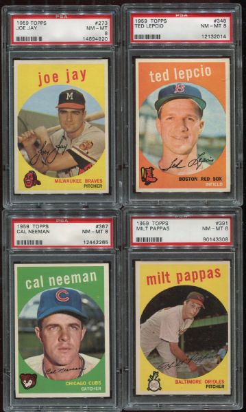 1959 Topps Lot of 4 Different PSA 8