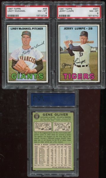 1967 Topps Lot of 5 Different PSA 8