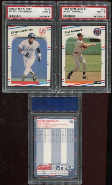 1988 Fleer Glossy Stars & Hall of Famers Lot of 5 Different PSA 9