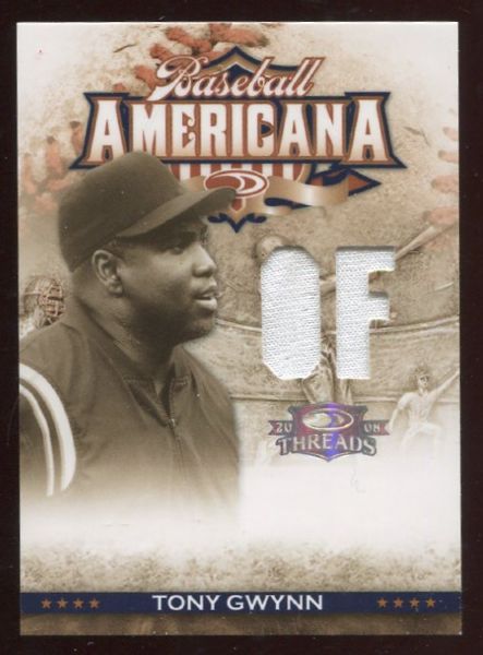 2008 Donruss Baseball Americana #BA-13 Tony Gwynn Game Worn Jersey 055/100