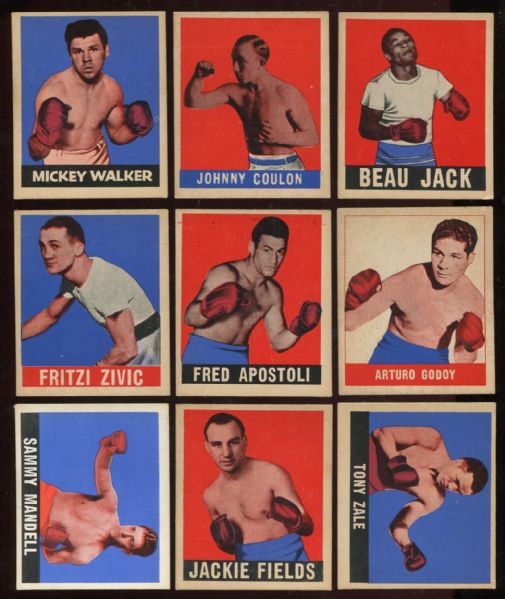 1948 Leaf Boxing Lot of 22 Assorted with John L. Sullivan