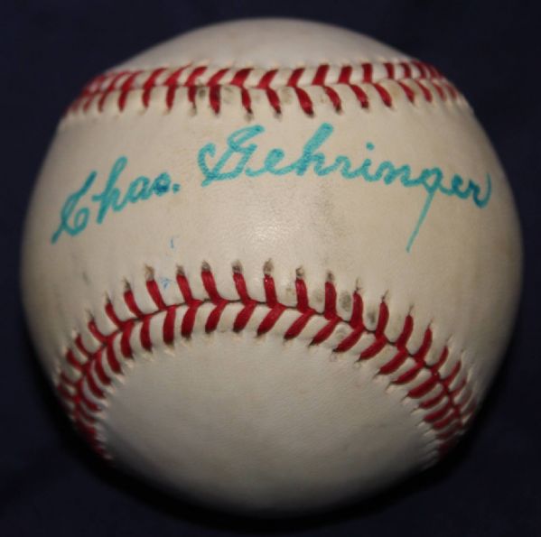 Charlie Gehringer Single Signed Baseball JSA Authentic