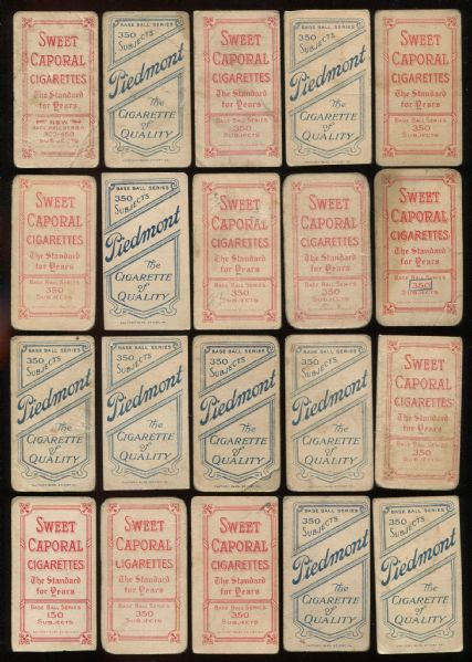 1909-11 T206 Piedmont & Sweet Caporal Lot of 100 Different