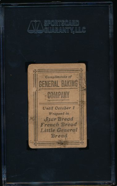 1911-14 D304 General Baking Co. Sam Crawford SGC 30