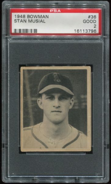 1948 Bowman #36 Stan Musial Rookie PSA 2