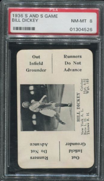 1936 S and S Game Bill Dickey PSA 8