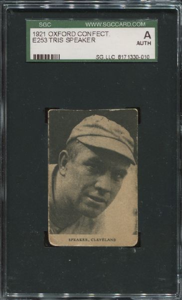 1921 E253 Oxford Confectionary Tris Speaker SGC Authentic