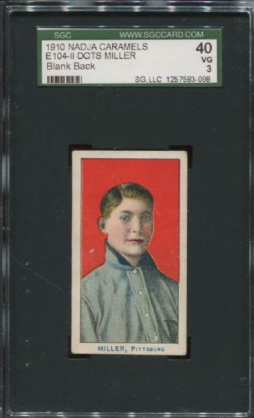 1910 E104-II Nadja Caramels Dots Miller Blank Back SGC 40