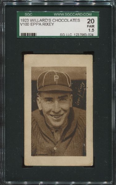 1923 V100 Willard's Chocolates Eppa Rixey SGC 20