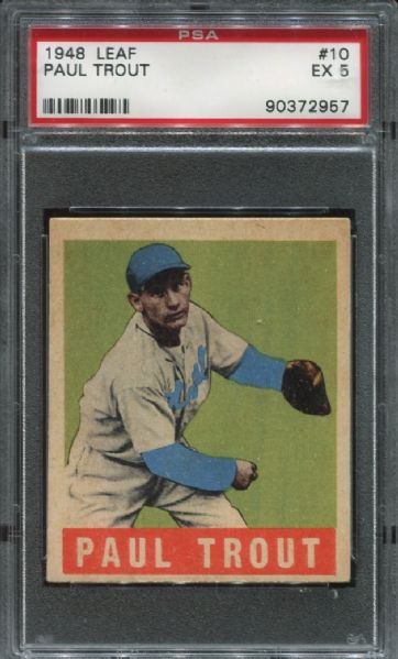 1948-49 Leaf Gum #10 Paul Trout PSA 5