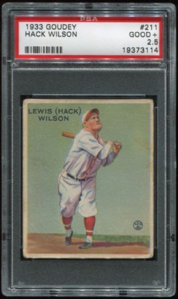 1933 Goudey #211 Hack Wilson PSA 2.5