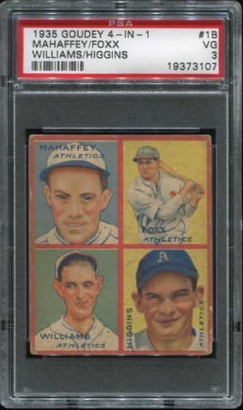 1935 Goudey 4-in-1 #1B Jimmy Foxx PSA 3