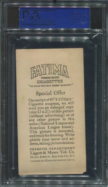 1913 T200 Fatima Cigarettes Washington Americans PSA 3