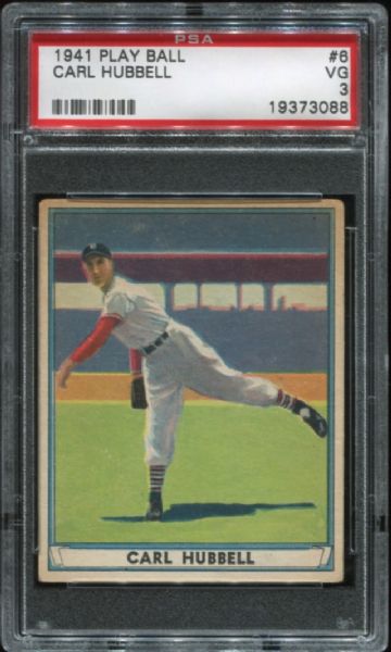 1941 Play Ball #6 Carl Hubbell PSA 3