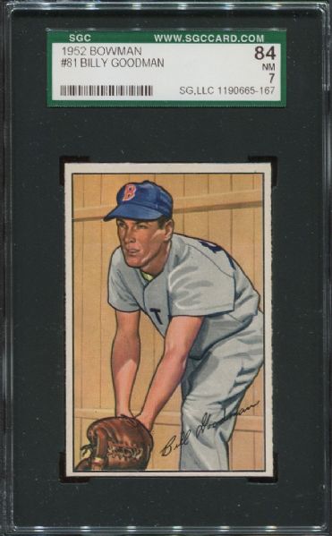 1952 Bowman #81 Billy Goodman SGC 84