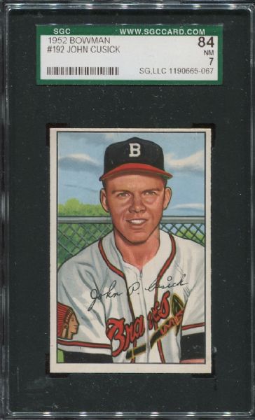 1952 Bowman #192 John Cusick SGC 84