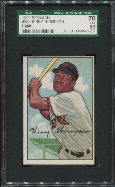 1952 Bowman #249 Henry Thompson High Number SGC 70