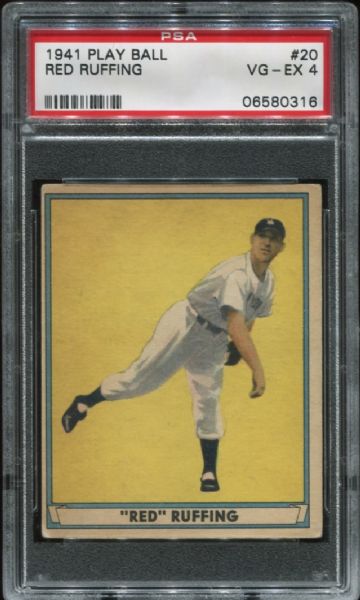 1941 Play Ball #20 Red Ruffing PSA 4