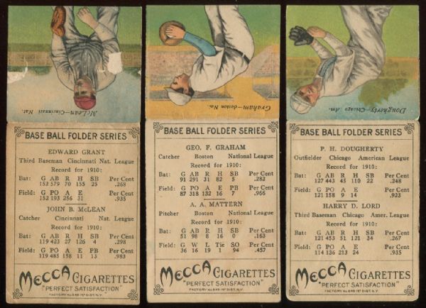 1911 T201 Mecca Cigarettes Lot of 3 Different