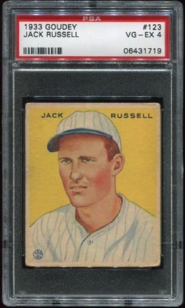 1933 Goudey #123 Jack Russell PSA 4