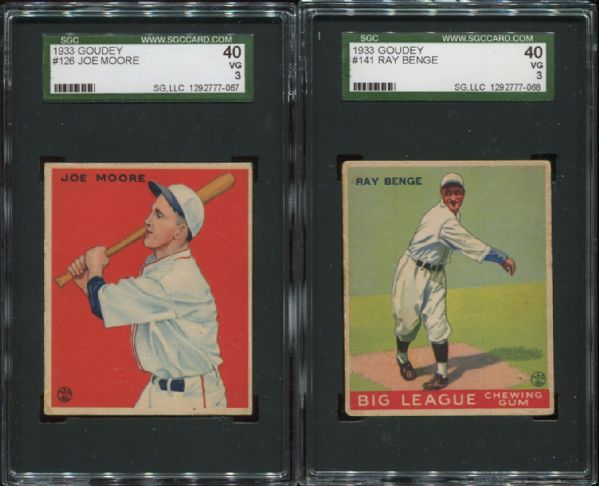 1933 Goudey Lot of 2 Different SGC 40