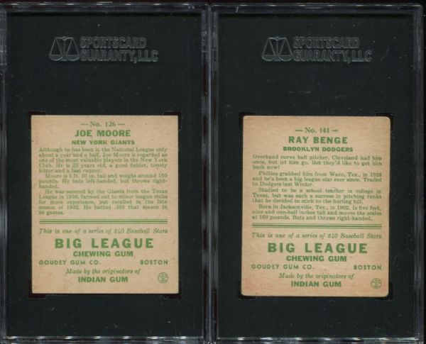 1933 Goudey Lot of 2 Different SGC 40