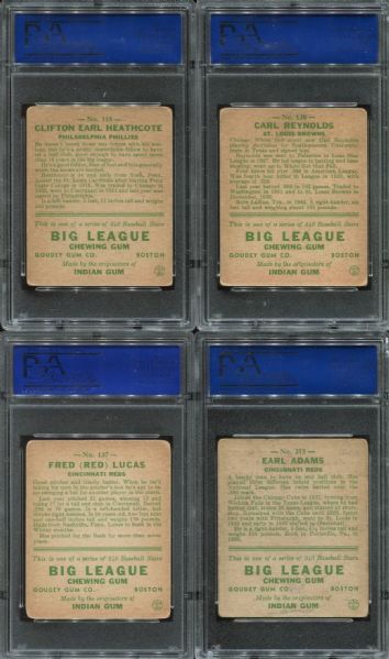 1933 Goudey Lot of 4 Different PSA 3