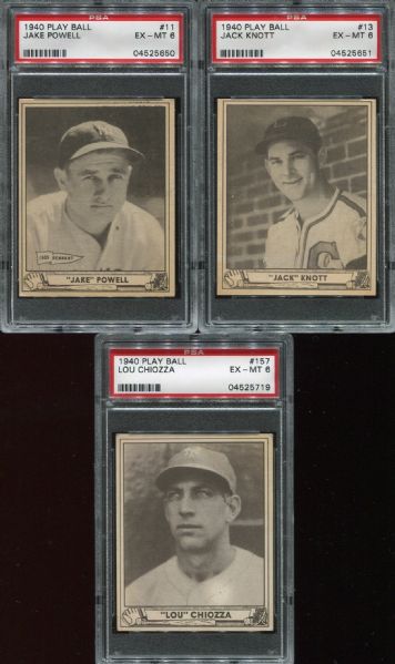 1940 Play Ball Lot of 3 Different PSA 6