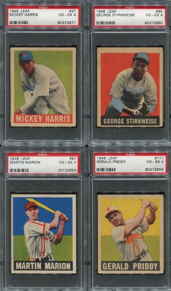 1948-49 Leaf Gum Lot of 12 Different PSA Graded