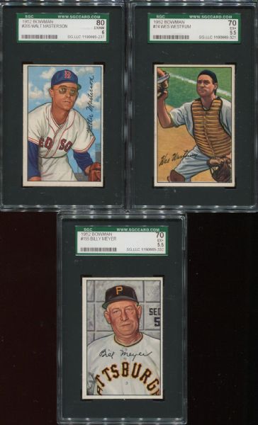 1952 Bowman Lot of 6 Different SGC Graded