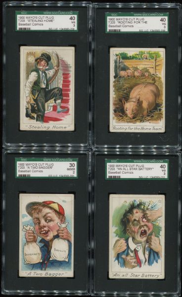 1900 T203 Mayo Baseball Comics Partial SGC Graded Set (12/25)