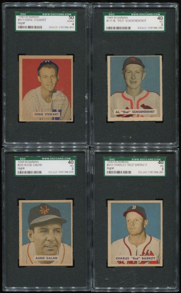 1949 Bowman Lot of 15 Different SGC Graded