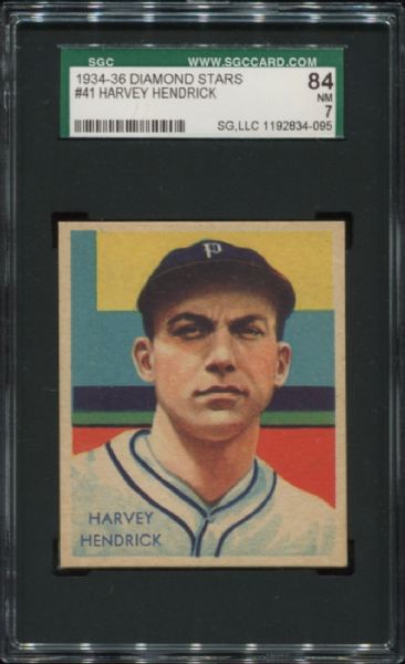 1934-36 Diamond Stars #41 Harvey Hendrick SGC 84