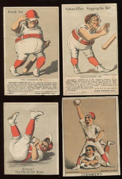 1880s Lot of 18 Different Baseball Trade Cards