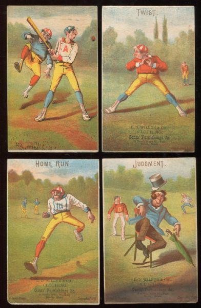 1880s Lot of 18 Different Baseball Trade Cards